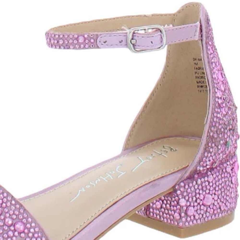 NWT Betsey Johnson Girls Mari Pink Rhinestone Formal Dressy Block Heel  Size 1 - Picture 6 of 6